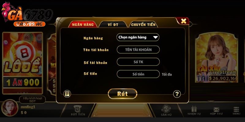 Bạn cần điền đầy đủ thông tin rút tiền chi tiết